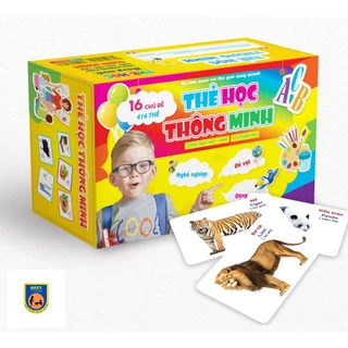 Bộ Thẻ Học Tiếng Việt và Tiếng Anh Giấy Cứng Flashcard Thông Minh Chống Loá Mắt Nhiều Chủ Đề Cho Bé