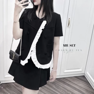 MIU SET : Set Blazer tay cộc + ,chân váy Charm By Tea