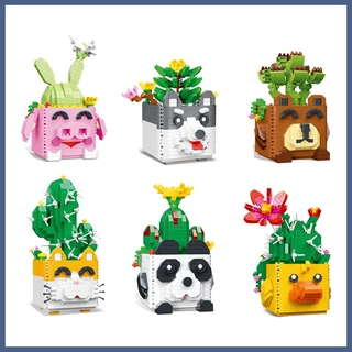 Bộ đồ chơi lắp ráp Chậu Hoa Hình Thú - Mô hình 3D MOYU Nanoblocks