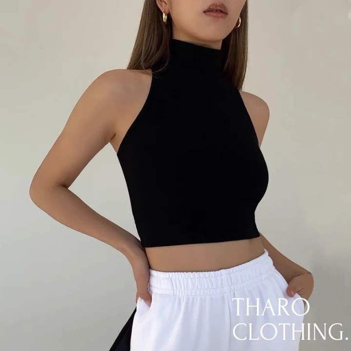 Áo Cổ Yếm Cao Cài Nút, Hở Lưng - Tharo Clothing - [AO41]