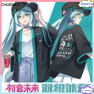 Hatsune Miku miku cartoon T-shirt two-dimensional clothes Vocaloid clothing kimono Yuori men and women with the same paragraph