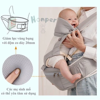 Địu ngồi em bé cao cấp 9 tư thế chính hãng Honper