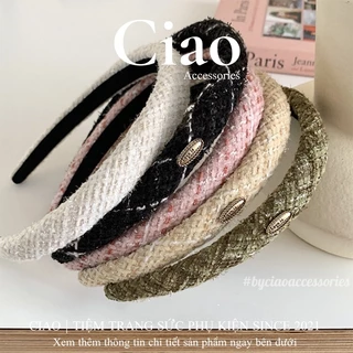 [HOẢ TỐC 1H] Băng đô/ Cài tóc vải tweet phong cách tiểu thư mã 26 Ciao accessories