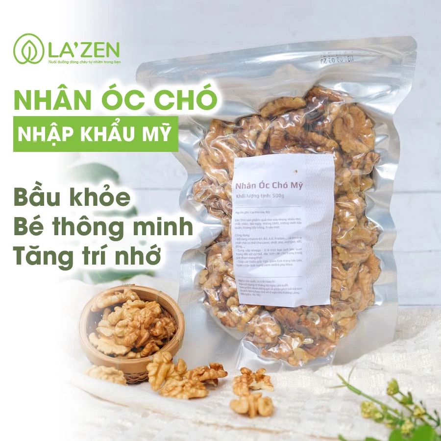 Nhân óc chó vàng Chandler (Mỹ) SẠCH, không biến đổi gen, sấy nguyên vị La'zen