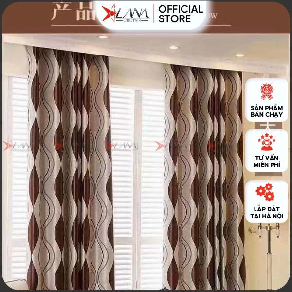 Rèm cửa sổ rèm cửa chính loại 1 vải gấm chất mềm đẹp giá xưởng may sẵn khoen tròn