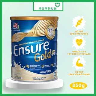 Sữa bột Ensure gold hương vani Mummum 850gr giúp bổ sung dưỡng chất