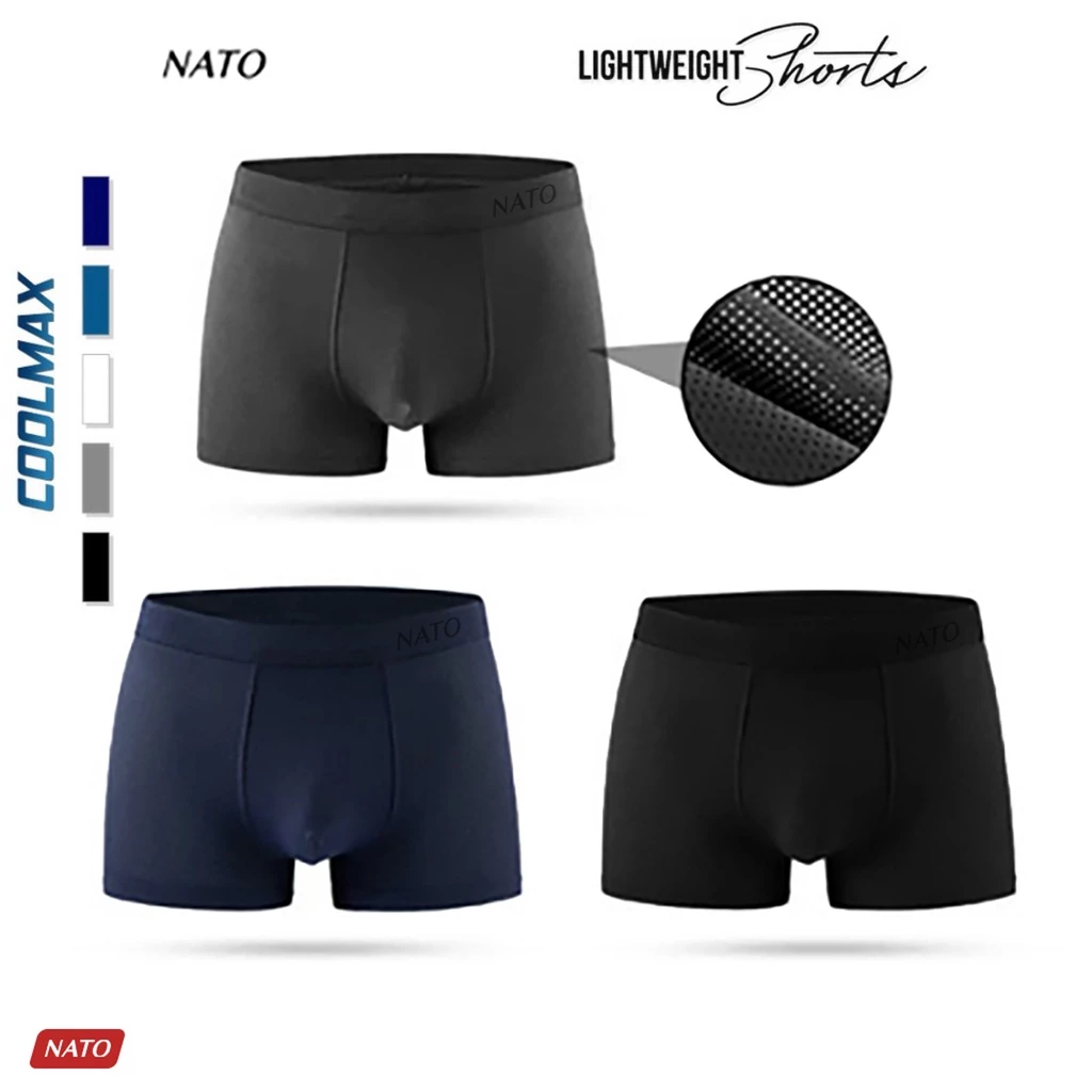 Quần Lót Nam Nato Trunk Thun Lạnh Cao Cấp Màu Trơn Form Boxer Đùi Có Lỗ Thoáng Khí Mát Mẻ Không Viền