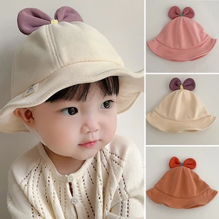 Nón Tai Bèo Cotton Chống Nắng Đính Nơ Dễ Thương Cho Bé Gái