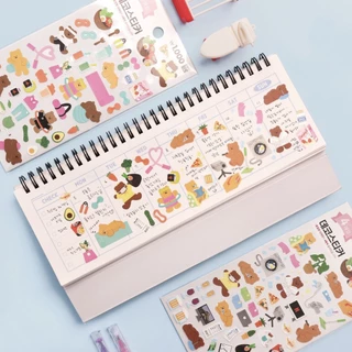 SET 4 STICKER DAISO HÀN TRANG TRÍ TOPLOADER, BULLET JOURNAL, PLANNER, SỔ TAY, SLEEVES