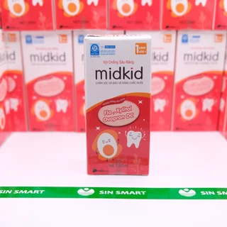 Xịt chống sâu răng MIDKID vị táo đỏ cho bé từ 1 tuổi giúp làm sạch và bảo vệ men răng, ngăn ngừa mảng bám ố vàng