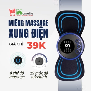 Miếng Dán Massage Xung Điện EMS Cao Cấp, Máy Massage Mini Toàn Thân Màn Hình LED 8 Chế Độ -19 Cường Độ Giảm Đau Hiệu Quả