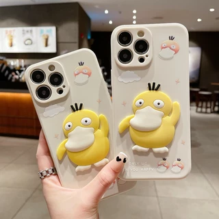 Compatible For iPhone 15 14 Pro Max 13 12 mini 6S 6 7 8 Plus 11 Pro X XR XS Max se 2020 3D yellow cute duck silicone mobile phone case