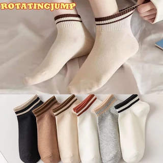 1 Đôi Vớ Cotton Mềm Thoáng Khí Chống Trượt Màu Trơn Họa Tiết Kẻ Sọc Đơn Giản Dành Cho Nam Nữ