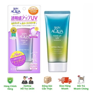 Kem Chống Nắng Skin Aqua Kiềm Dầu, Kem Chống Nắng Cho Da Dầu Mụn Skin Aqua Tone Up UV Essence Lavender SPF50+