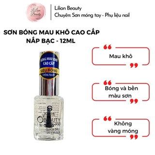 Sơn móng tay, sơn bóng mau khô cao cấp nắp bạc, dung tích 12ml