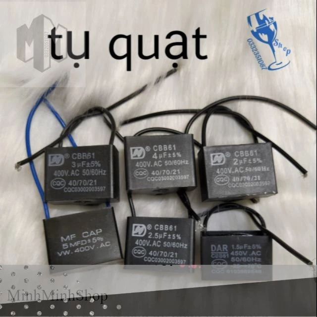 Tụ quạt 400VAC 1,5uf -2uf-2,2uf-2,5uf-3uf-4uf-5uf