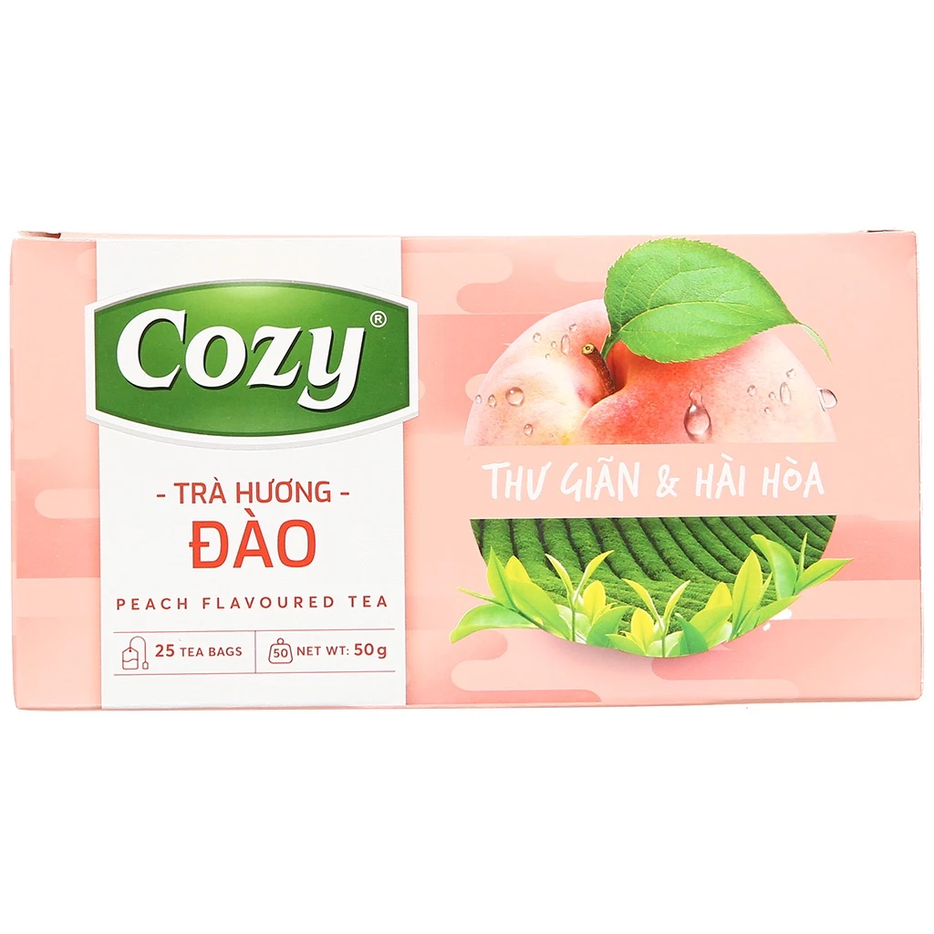 Trà đào Cozy - Trà túi lọc hương đào và Trà hòa tan Cozy Icetea