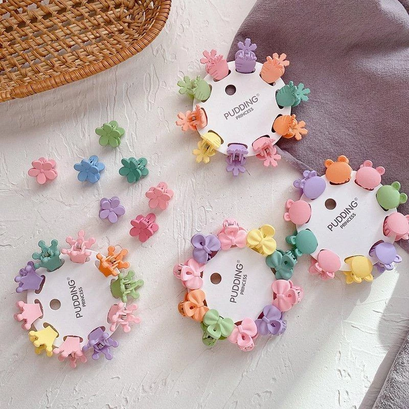 Set 10 Kẹp Tóc Càng Cua  Pastel Mini Nhám Dễ Thương kẹp tag tròn Cao Cấp Mẫu Ngẫu Nhiên