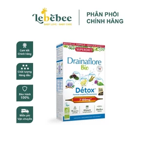 Thải độc gan thận da phổi ruột Superdiet Drainaflore detox (hộp 20 ống)