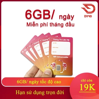 Sim Data 4G Vietnammobile 180GB/ tháng tốc độ cao, Sim Shopee, Sim đăng ký tài khoản, Đầu 09 đẹp