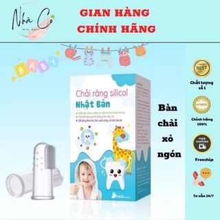 Bàn chải xỏ ngón silicon cho bé, tưa lưỡi mềm mại, an toàn, có hộp đựng sạch sẽ và tiện lợi  thương hiệu Midkid