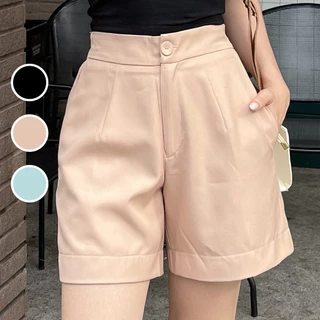 Quần short nữ lưng cao công sở 3 màu xanh mint, beige, đen