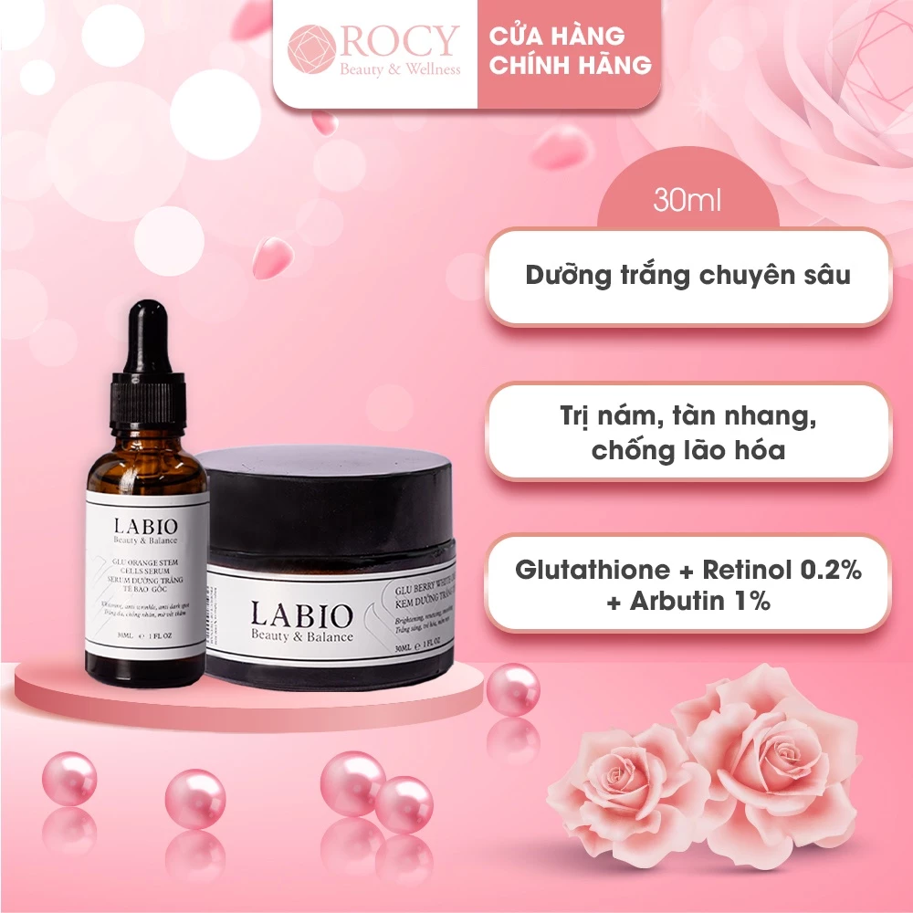 Combo 2 Dưỡng Trắng Chuyên Sâu LABIO - Kem Dưỡng & Serum LABIO