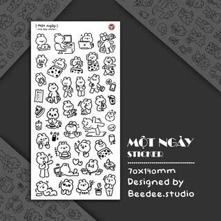 Tấm sticker MỘT NGÀY decal chống thấm nước | Hàng độc quyền Beedee.studio |