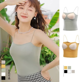 Áo Tank Top Hai Dây Có Mút Đệm Ngực Thiết Kế Lưng Chữ U Đẹp Mắt Dành Cho Bạn Nữ