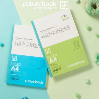 Sổ May Chỉ Dán Gáy - Vở Kẻ Ngang A4 Happiness 140/200/300 trang 70gsm Futurebook