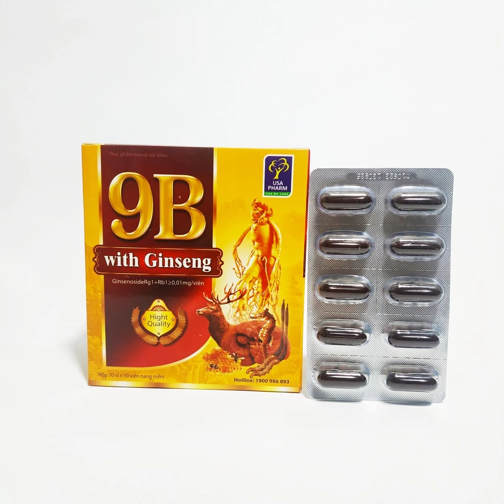 Viên Bổ Nhân Sâm 9B With Ginseng – Bổ Sung Các Vitamin Nhóm B, Bồi Bổ Cơ Thể, Nâng Cao Thể Lực Và Trí Lực - Hộp 100 Viên