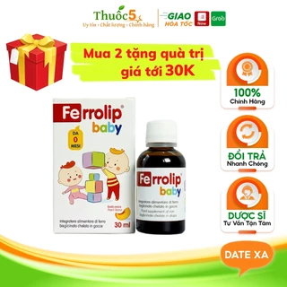 Siro Uống Ferrolip Baby Hỗ Trợ Bổ Sung Sắt, Giảm Tình Trạng Thiếu Máu Cho Trẻ Lọ 30ml