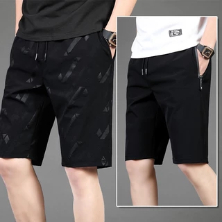 [S-4xl] Quần short lụa băng nam thể thao mỏng khô nhanh Quần short Capris dáng rộng Quần short thẳng Quần thường ngày Quần short đi biển Bermudas