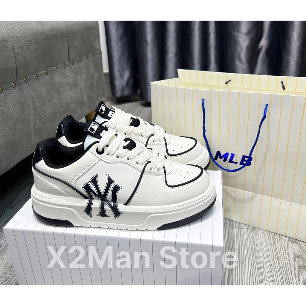 [X2Man Store - Bảo Hành 1 Năm]-Giày Tắng Chiều Cao MLB Liner NY Đen - Phiên Bản SC