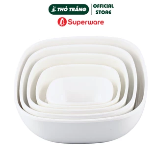 Chén/ Tô vuông nhựa Melamine giả sứ Srithai Superware cao cấp - Porceline