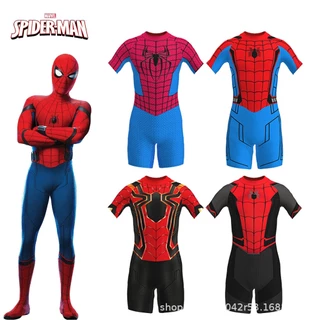 Bộ Đồ Bơi Liền Thân Chống Nắng Nhanh Khô In Hình Marvel Captain America Iron Man Spiderman Cho Bé Trai