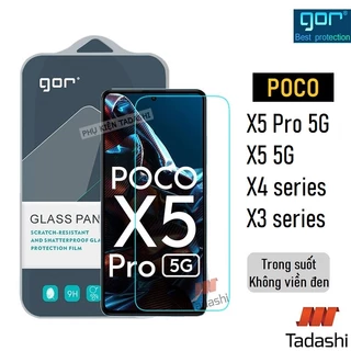 Kính Cường Lực Gor Xiaomi POCO X5 Pro 5G/ X5 5G, Poco X4 Pro 5G/ X4 GT/ X3 GT Trong Suốt 9H Vát 2.5D - Chính Hãng Gor