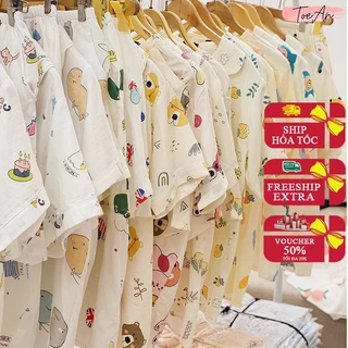 Bộ Pijama XÔ TRE Hoa Lá ✨[HÀNG CAO CẤP]✨ Bộ Ngủ Mặc Ở Nhà Mát Lạnh HÌnh Thú Cưng Xinh Vải Mát Mêm Mại