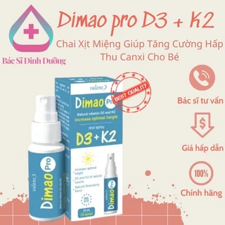 Nhap Khau Dimao pro D3 + K2 Chai Xịt Miệng Giúp Tăng Cường Hấp Thu Canxi Cho Bé, Date 12/2024