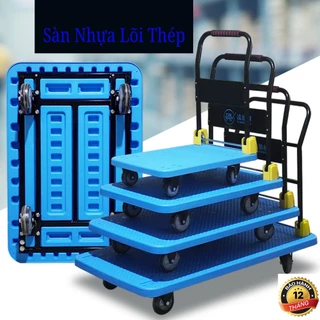 Xe Đẩy Hàng Trọng Tải 200kg Sàn Nhựa Lõi Thép Nhập Khẩu Siêu Bền Mới