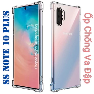 Ốp Lưng Samsung Note 10 Plus Dẻo Trong Suốt Chống Va Đập Có Gù Bảo Vệ 4 Gốc Silicon Cao Cấp