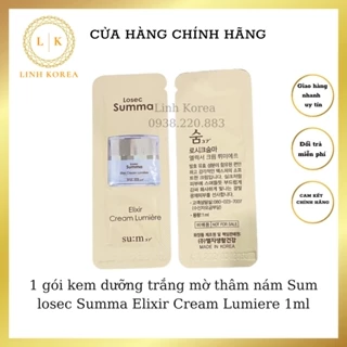 1 gói kem dưỡng trắng mờ thâm nám Sum losec Summa Elixir Cream Lumiere 1ml