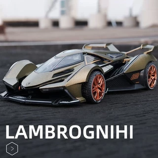 Mô Hình Xe Hơi Lamborghini V12 GT Bằng Hợp Kim Tỉ Lệ 1: 24 Có Đèn Và Nhạc Cho Bé Trai