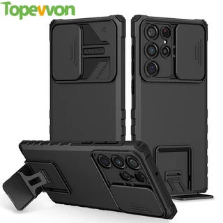 Ốp điện thoại TOPEWON kiểu giáp chống sốc có thanh trượt bảo vệ camera cho Samsung Galaxy S23 Ultra S22 Plus