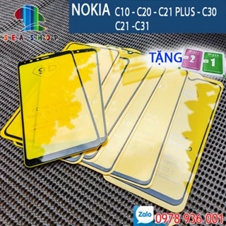 Kính cường lực full màn hình 9D cho Nokia: C10, C20, C31, C21 Plus, C30 - Cảm ứng mượt mà