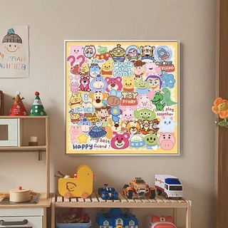 Nong Yang-20 *20cm-có khung--tranh tô màu theo số-Gia đình hoạt hình / DIY tranh tô màu theo số / Buzz Lightyear /tranh số hóa-tranh tô màu theo số hoạt hình-tranh số hoá-tranh tô màu theo số mini