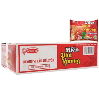 Thùng 24 gói miến Phú Hương lẩu Thái tôm 63g