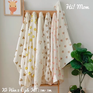 Khăn Tắm Xô Vải Sợi Muslin 2 Lớp Cao Cấp Himom Kids - Cho Bé