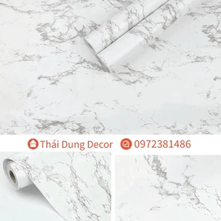 Decal Giấy Dán Tường đá hoa cương nền trắng 10M khổ 45cm sẵn keo sang trọng