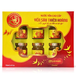 Nước Yến Thiên Hoàng 12% - 1 hộp 6 lọ x 70ml (Tặng túi xuân 2021)